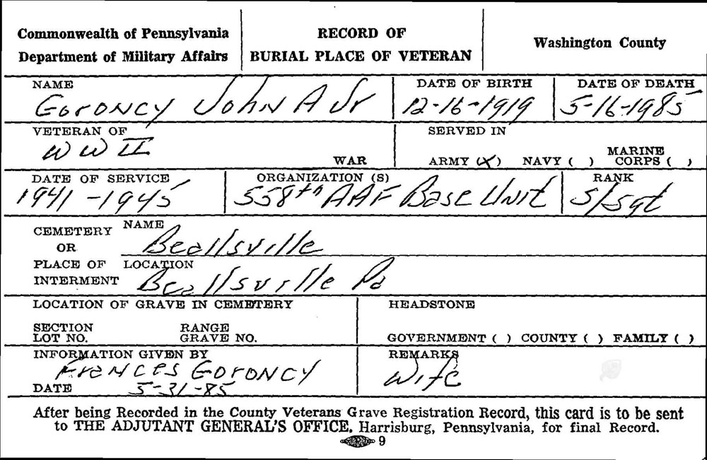 John A. Goroncy